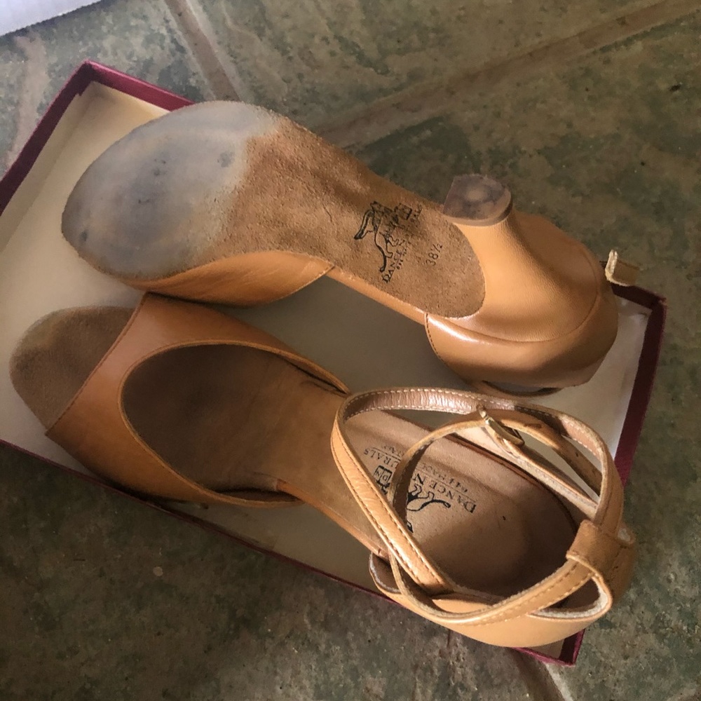 Leather soled ballroom dance shoes